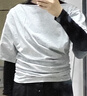 UR2025秋季新款女裝魅力氣質(zhì)斜肩領(lǐng)褶皺收腰棉質(zhì)T恤UWG450191 曬單實(shí)拍圖