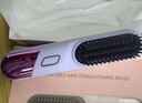 可亓無(wú)線(xiàn)直發(fā)梳負離子直發(fā)器護發(fā)不傷發(fā)卷發(fā)棒蓬松拉直內扣懶人美發(fā)神器恒溫持久定型卷直兩用電梳子 木槿紫【四檔溫控+千萬(wàn)負離子護發(fā)+卷直兩用】 曬單實(shí)拍圖