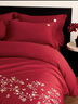 紅豆高端結婚床上四件套1.5/1.8米床上用品雙人被罩非全棉婚慶紅色婚房床單被套2*2.3米連 曬單實(shí)拍圖