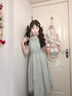 戀的連衣裙夏季2026新款收腰長(cháng)裙學(xué)生少女小個(gè)子高中初中女生夏天裙子 綠色 均碼 (可備注碼數) 曬單實(shí)拍圖
