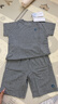 嫚熙（EMXEE）嬰童短袖短褲套裝夏季男女寶寶衣服透氣天絲棉運動(dòng)套裝休閑服外穿 深花灰【短褲短袖】 100 曬單實(shí)拍圖