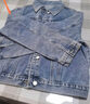 尚都比拉休閑經(jīng)典復古丹寧風(fēng)牛仔外套女春秋百搭短款上衣 牛仔藍 XL碼  曬單實(shí)拍圖