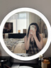 霍尼韋爾化妝鏡帶燈LED智能美妝鏡梳妝臺大鏡子臺式桌面臥室圓形輕奢高級 曬單實(shí)拍圖
