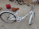永久城市自行車(chē)復古26英寸實(shí)心胎男女式成人青少年休閑通勤單車(chē) 白色 曬單實(shí)拍圖