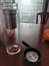 米家玻璃杯 雙層帶茶隔水杯 耐高溫泡茶杯  加厚透明杯子400mL 金屬灰 曬單實(shí)拍圖