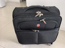 瑞士軍士刀行李箱可登機免托運18寸小型商務(wù)飛機機長(cháng)旅行箱拉桿箱 可登機前開(kāi)蓋電腦層雙排萬(wàn)向輪剎車(chē)輪 18英寸 免托運可登機2-3天衣物 曬單實(shí)拍圖