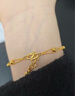 周大生【生日禮物】黃金手鏈女貓眼豆豆5G足金手串金珠手飾送女友 足金貓眼豆豆手鏈 2.26g 曬單實(shí)拍圖