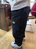 左西男童工裝褲兒童褲子2026春秋款純棉戶(hù)外休閑褲寬松長(cháng)褲 黑色 150 曬單實(shí)拍圖