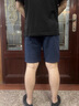 夏季休閑亞麻短褲男士寬松棉麻薄款透氣褲純色沙灘褲百搭中褲 黑色 XL 曬單實(shí)拍圖
