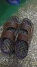 星頭啄木鳥(niǎo)100%全牛皮涼鞋男2026新款夏季男士真皮軟底休閑涼拖兩用沙灘鞋子 XT9801棕色 42 曬單實(shí)拍圖