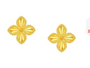 周大福 四葉草 黃金耳釘耳飾(工費260)約2.2g EOF1314生日禮物 曬單實(shí)拍圖