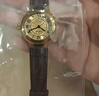 西普尼金表（HIPINE）金表女純金999足金黃金手表復古腕表時(shí)尚石英女生日禮物 【光殼金面鋼扣-棕帶】金重3.5g+ 曬單實(shí)拍圖