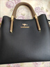 袋鼠（KANGAROO）真皮質(zhì)感包包新款時(shí)尚女包洋氣雙面手提包女單肩斜挎包歐美風(fēng) 黑色【贈送手包卡包】 曬單實(shí)拍圖