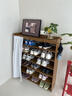 小匠材鞋架家用門(mén)口多層入戶(hù)柜簡(jiǎn)易玄關(guān)防塵收納鞋柜茶色7層90cm 曬單實(shí)拍圖