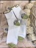 貓人女士襪子女【100%純棉10A抑菌】春夏木耳邊撞色中筒襪抑菌女襪5雙 曬單實(shí)拍圖