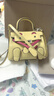 同款流行小眾小豬娃娃單肩包迷你手提惡搞笑臉斜挎包凱莉包 黃色 曬單實(shí)拍圖