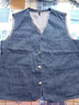 LED新中式男士馬甲純棉牛仔背心工裝多袋牛仔坎肩爸爸中國風(fēng)牛仔馬夾 牛仔藍 XL 建議140-155斤 曬單實(shí)拍圖