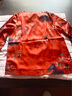 SOEM高端花蘿真絲上衣女夏新v領(lǐng)七分袖寬松大碼桑蠶絲t恤衫香云紗上衣 橘色上衣 2XL 建議135-150斤穿 曬單實(shí)拍圖