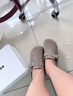 百麗（Belle）方槍槍同款厚切吐司勃肯女拖鞋包頭棉鞋D1P1DAH5預售 灰色-單里 37 (235mm) 曬單實(shí)拍圖
