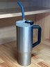 小米吸管保溫杯 大容量冰霸杯 巨無(wú)霸水杯 316L不銹鋼保冷杯 1L金屬灰 曬單實(shí)拍圖