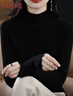 古今（GUJIN）針織打底衫女內搭半高領(lǐng)毛衣修身長(cháng)袖中領(lǐng)上衣黑色 曬單實(shí)拍圖