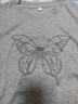 珞妮短袖t恤女夏季2026新款露肩鑲鉆蝴蝶捏褶設計感寬松顯瘦上衣女裝 灰色【燙鉆蝴蝶】 2XL 建議130-145斤 曬單實(shí)拍圖