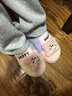 小豬班納男女寶室內外穿居家兒童保暖軟底可愛(ài)卡通毛絨棉拖鞋 粉色 34 曬單實(shí)拍圖