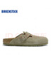 BIRKENSTOCK勃肯德國進(jìn)口新品男女款牛皮絨面革Boston包頭拖鞋 卡其綠窄版1025844 35 曬單實(shí)拍圖