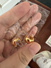 周大福INS風(fēng)格足金黃金耳環(huán)耳釘(工費580)約5.15g EOF1808生日禮物 曬單實(shí)拍圖