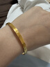 中國珠寶米字鉆紋黃金手鐲女999足金鐲子求婚情人情人節禮物送女朋友老婆 約5.8g米字寬版手鐲【54#】-克重多退少補 曬單實(shí)拍圖