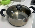 愛(ài)仕達（ASD）湯鍋 304不銹鋼小湯鍋 蒸鍋復底燉煮鍋 20CM燃氣電磁爐通用奶鍋B1 曬單實(shí)拍圖