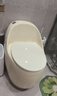 JMUTWMO家用抽水馬桶新款側按坐便器衛生間創(chuàng  )意蛋形防凍虹吸式個(gè)性座便器 亞光奶黃 400mm 曬單實(shí)拍圖