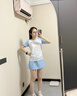 尤尼克斯（YONEX）尤尼克斯YY羽毛球服運動(dòng)服T恤上衣短袖110025BCR 女款裙褲套裝-210025BCR-水晶藍 L 曬單實(shí)拍圖