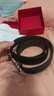 菲拉格慕（Ferragamo）腰帶男士商務(wù)雙面板扣皮帶牛皮 3.5CM寬 圣誕禮物 送男友禮盒裝 黑棕荔枝紋/槍色扣679710-689134 曬單實(shí)拍圖