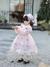 G.duck小黃鴨童裝洛麗塔公主裙女童連衣裙春秋季蝴蝶結生日禮服蓬蓬裙女 粉紫色 100 建議2~3歲（ 90-100cm） 曬單實(shí)拍圖