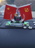 啟游（QIYOU）車(chē)載擺件汽車(chē)香薰車(chē)標香水座飾品小紅旗黨旗辦公桌創(chuàng  )意禮物高級感 【奧迪車(chē)標】+小紅旗+香水+防滑墊 曬單實(shí)拍圖