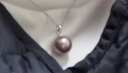 京潤珍珠吊墜女925銀蘭馨淡水珍珠項鏈粉紫色近圓形生日禮物送女友 曬單實(shí)拍圖
