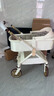 qborn白鹿新生兒小孩米色嬰兒車(chē)高景觀(guān)雙向輕便折疊寶寶兒童推車(chē)三合一 玉蘭白+睡籃 曬單實(shí)拍圖