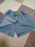 G.duck童裝女童短褲夏季薄款外穿兒童夏裝女孩洋氣牛仔裙褲中大童熱褲潮 藍色 160 建議150-160cm12-13歲 曬單實(shí)拍圖