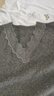 束皙SUSHE 羽詔 定染多色 天絲羊絨羊毛蕾絲拼接V領(lǐng)針織打底衫秋 曬單實(shí)拍圖