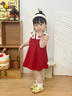 G.duck小黃鴨童裝女童連衣裙夏季2026新款女寶寶公主裙無(wú)袖薄款兒童裙子 紅色櫻桃 90 建議80-90cm1歲半-2歲 曬單實(shí)拍圖