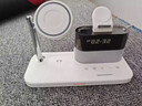 穆象無(wú)線(xiàn)充電器三合一多功能適用蘋(píng)果17/16/15磁吸MagSafe耳機apple watch S11手表支架iphone12ProMax 白色【時(shí)鐘+鬧鐘+夜燈】配雙C線(xiàn) 曬單實(shí)拍圖