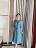 鹿王戀雪高檔氣質(zhì)連衣裙女士夏季2026年新款高級感收腰顯瘦時(shí)尚百搭長(cháng)裙子 青色 L 建議105-120斤 曬單實(shí)拍圖