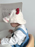 格林博士嬰兒帽子春秋新款蝴蝶結可愛(ài)貓咪寶寶遮陽(yáng)漁夫帽卡通戶(hù)外兒童盆帽 紅色蝴蝶結-小貓咪 帽圍43-48cm/參考年齡 4-24個(gè)月 曬單實(shí)拍圖