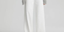 真維斯牛仔褲女春夏新款垂感寬松闊腿褲小個(gè)子高腰顯瘦窄版直筒長(cháng)褲子女 白色九分 M 曬單實(shí)拍圖