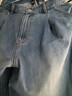 森馬（Semir）牛仔褲女夏半松緊腰純棉寬松闊腿褲腰帶顯瘦高街長(cháng)褲103325124014 曬單實(shí)拍圖