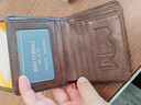 班亞奴男士錢(qián)包班亞奴新款真皮短款超薄駕駛證卡包多功能豎款男式皮夾 咖啡色-普通款（復古頭層皮） 曬單實(shí)拍圖
