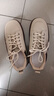 出口真皮休閑女2025秋季新款百搭防滑軟底休閑厚底運動(dòng)鞋 米白色 38 曬單實(shí)拍圖