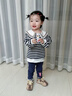 波步（BORBOON B）女童套裝春裝2026新款嬰兒衣服春秋兒童女寶寶外出衛衣分體兩件套 【條紋】2150 80 曬單實(shí)拍圖