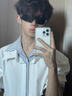良茨白色韓系假兩件襯衫男款感長(cháng)袖襯衣cleanfit疊穿內搭情侶外套 白色 【升級款】 L 曬單實(shí)拍圖